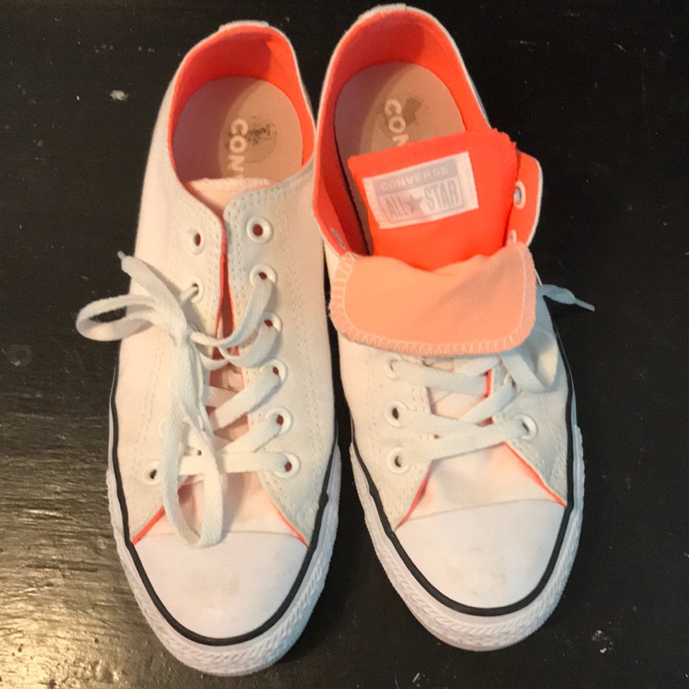 White with Orange inside Converse Size 9